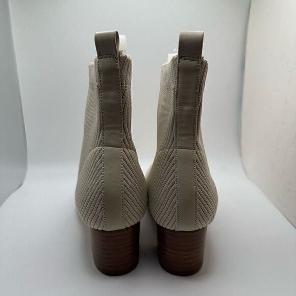 CUSHIONAIRE Women's Neely Stretch bootie +Memory Foam 8 WIDE IVORY - Picture 4 of 7